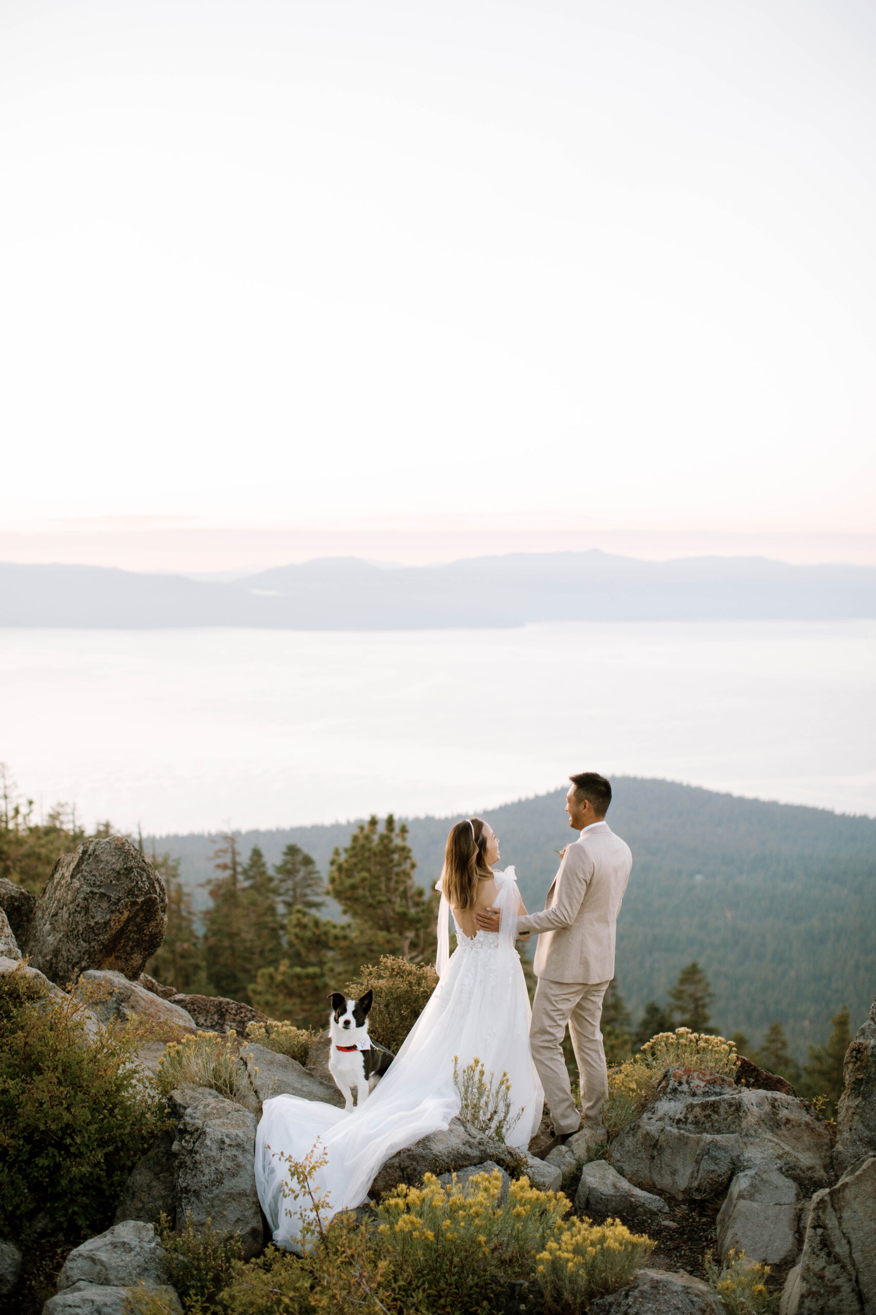 sunrise elopement overlooking north lake tahoe california